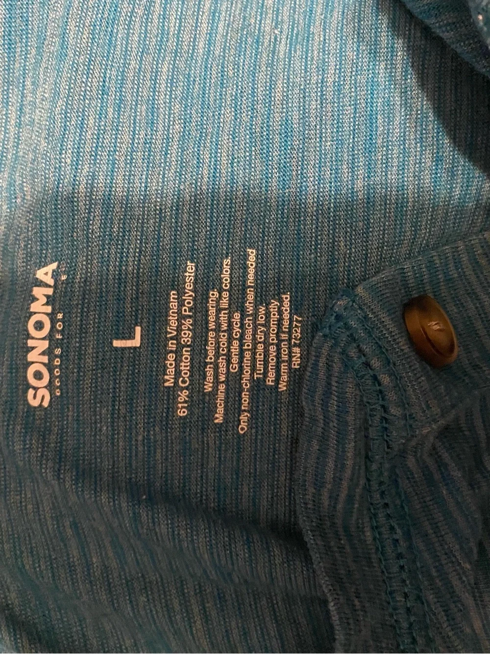 Sonoma Teal Short-Sleeve Henley Shirt